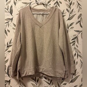 Orvis Beige V-Neck Sweatshirt | Women’s Large